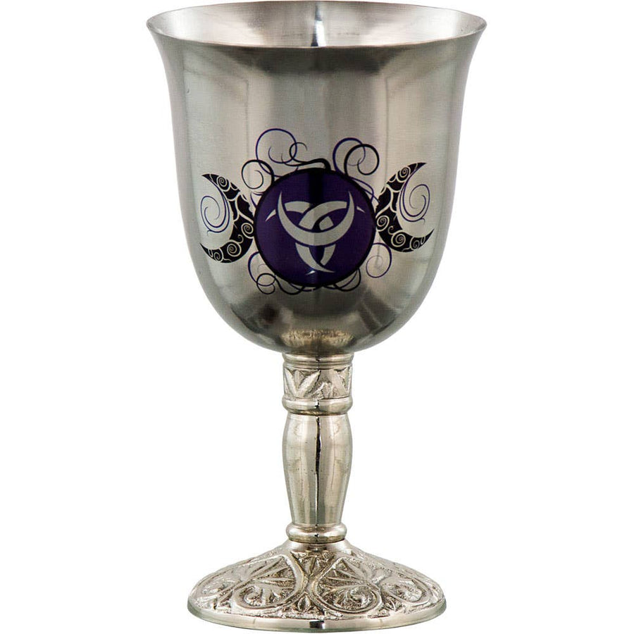 Chalice Stainless Steel w/Print Triple Moon (Each)-Earth Fairy Holistics