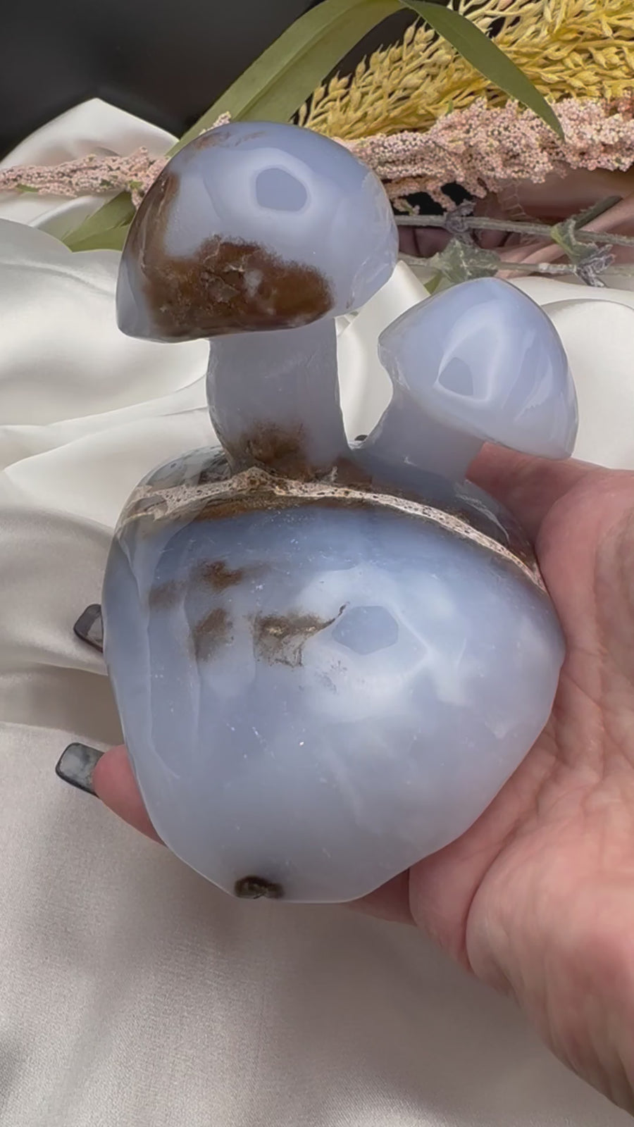 Chalcedony Double & Triple Mushrooms