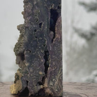 Grape Agate Obelisk Tower Point