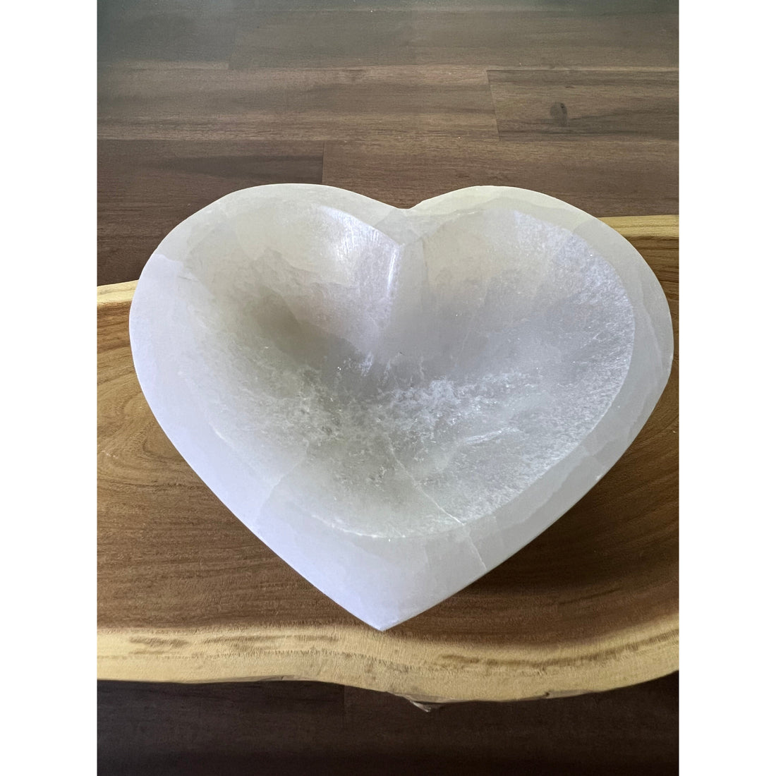 Satin Spar Heart Dish-Handmade Naturals Inc