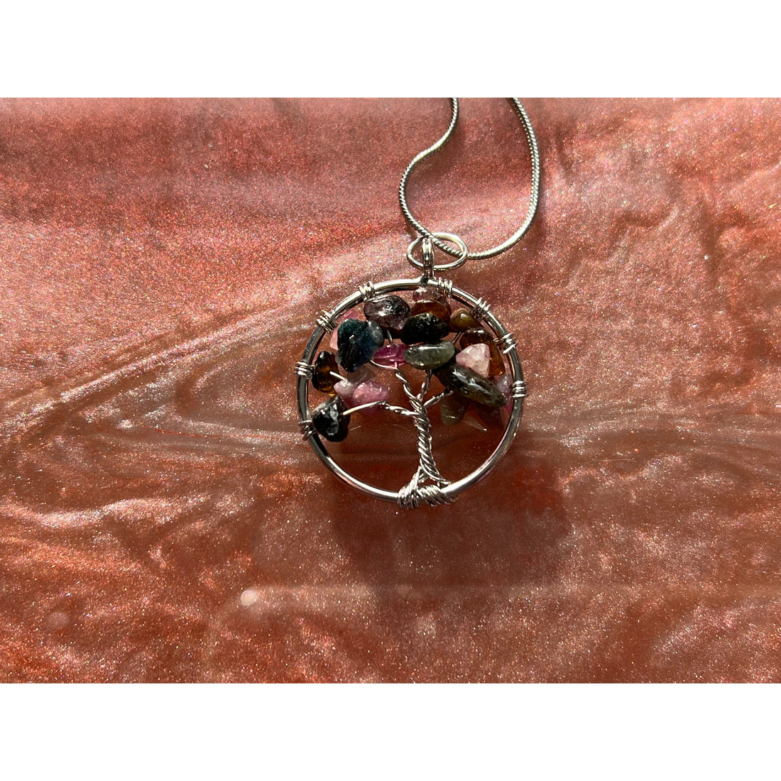 Tourmaline Wire-Wrapped Tree of Life Pendant-Handmade Naturals Inc