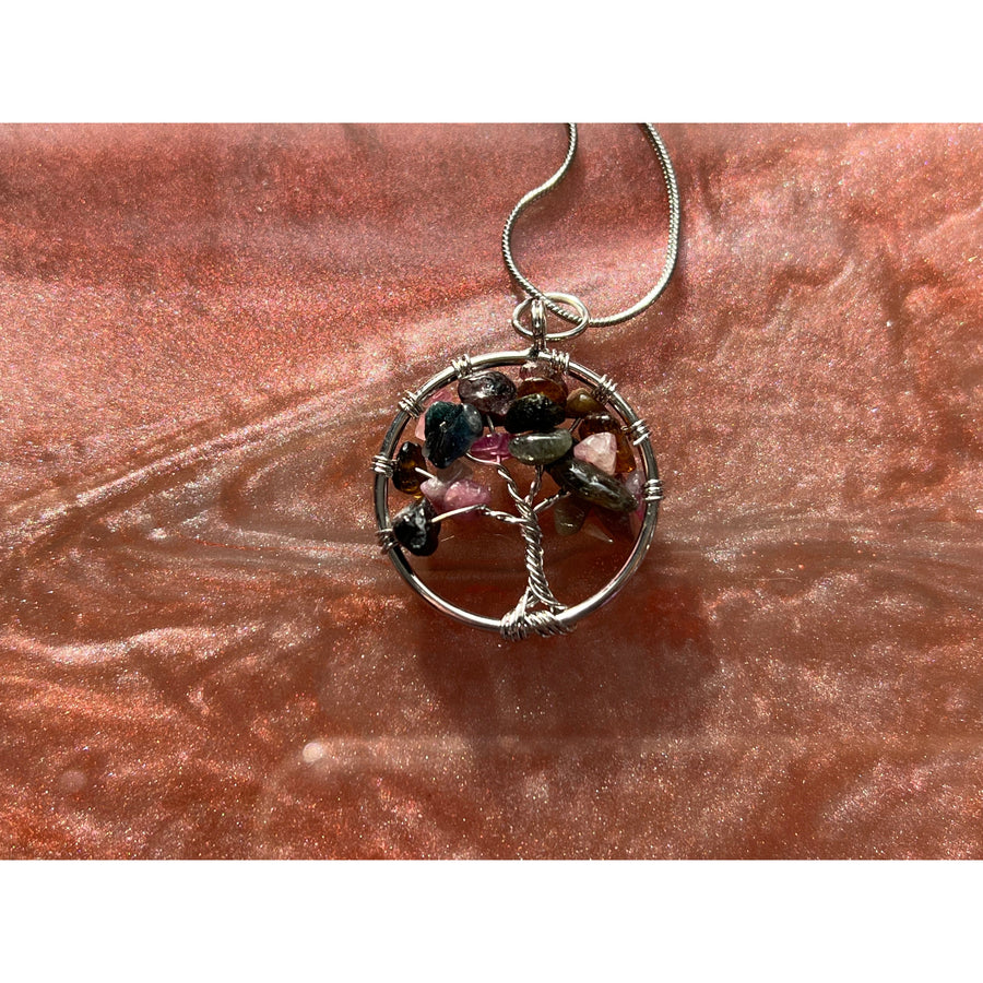 Tourmaline Wire-Wrapped Tree of Life Pendant-Handmade Naturals Inc