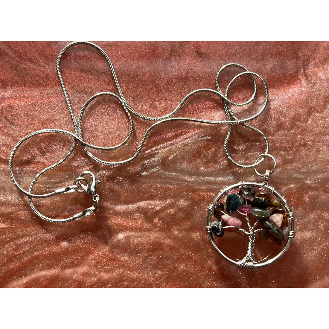 Tourmaline Wire-Wrapped Tree of Life Pendant-Earth Fairy Holistics