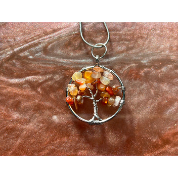 Carnelian Wire-Wrapped Tree of Life Pendant-Earth Fairy Holistics