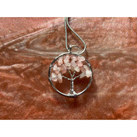 Rose Quartz Wire-Wrapped Tree of Life Pendant-Earth Fairy Holistics