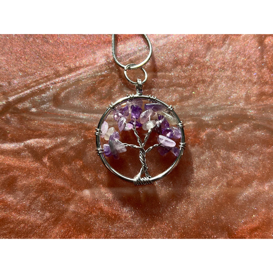 Amethyst Wire-Wrapped Tree of Life Pendant-Handmade Naturals Inc